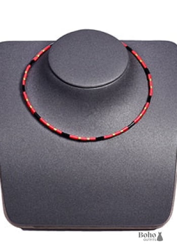 Boho Necklace, Tila Bead Choker, Color of Life
